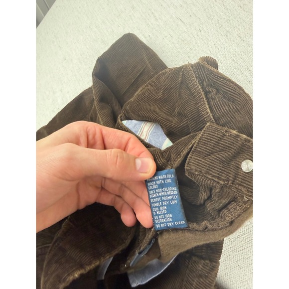 Vintage Polo Ralph Lauren Mens Corduroy Pants 32x30 Brown Flared Cotton Trousers - Picture 13 of 14